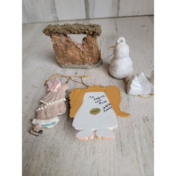Nativity cherub angel religious ornament Xmas set figure bird - Picture 8 of 9
